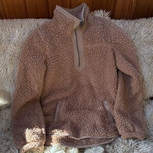 EUC! Abercrombie & Fitch Tan Sherpa Pullover